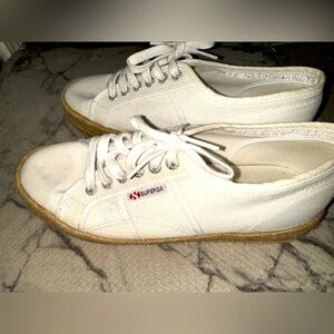 Superga women’s espadrille lace up sneakers vacation boho summer 9.5